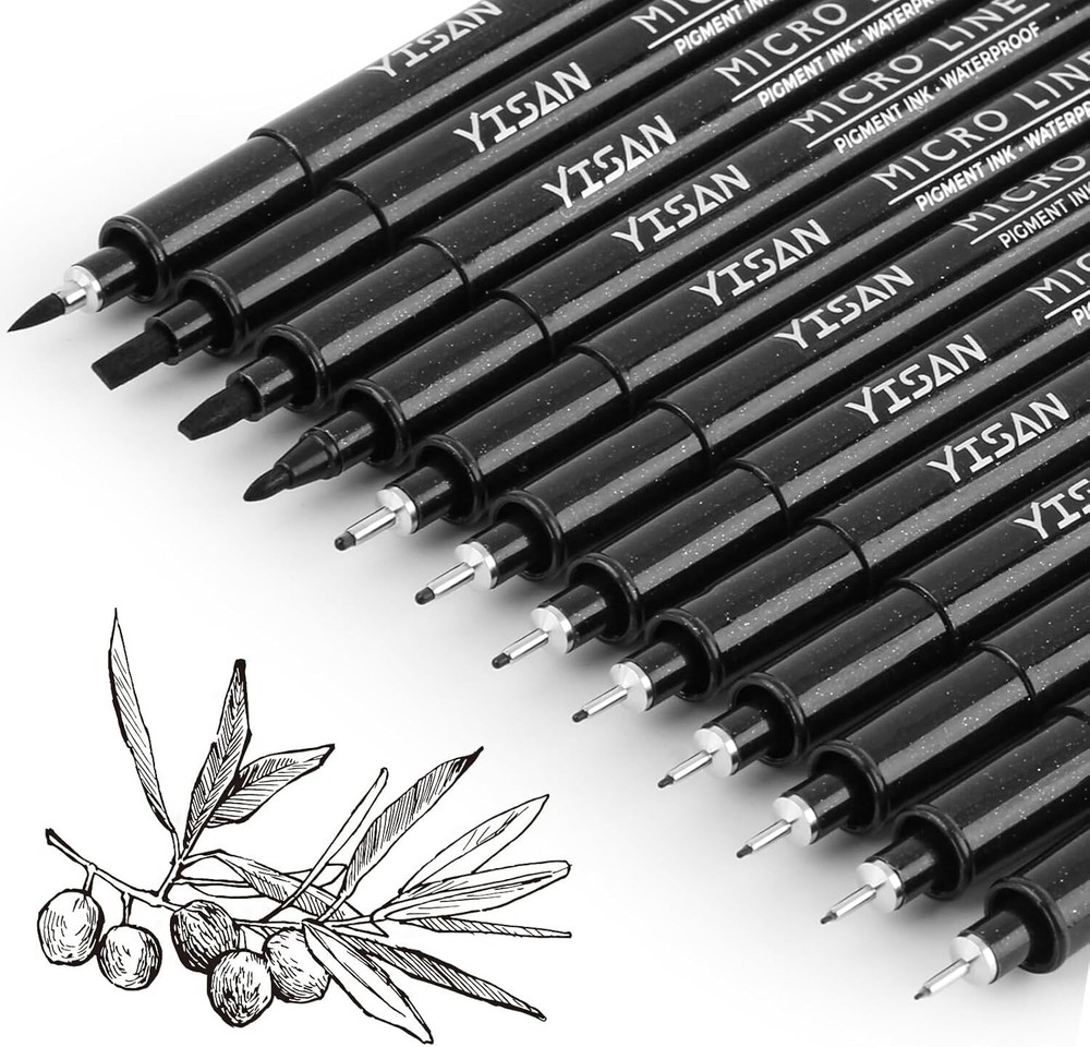 YISAN Drawing Art Pens,Micro Fineliner Pens,Fine Tip Manga Markers for Artist...