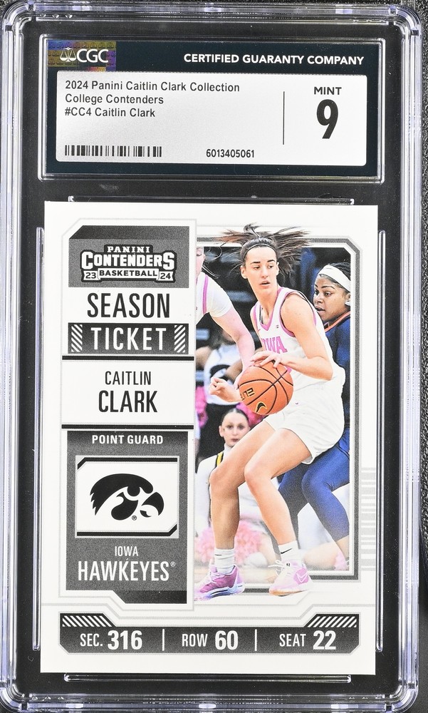 2024 Panini Caitlin Clark Collection #CC4 College Contenders CGC 9