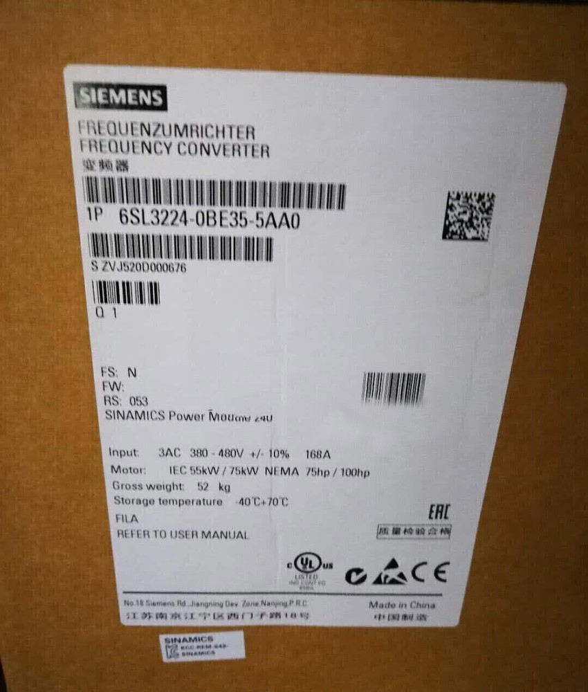 1PC Siemens 6SL3224-0BE35-5AA0 6SL3 224-0BE35-5AA0 New In Box Expedited Shipping