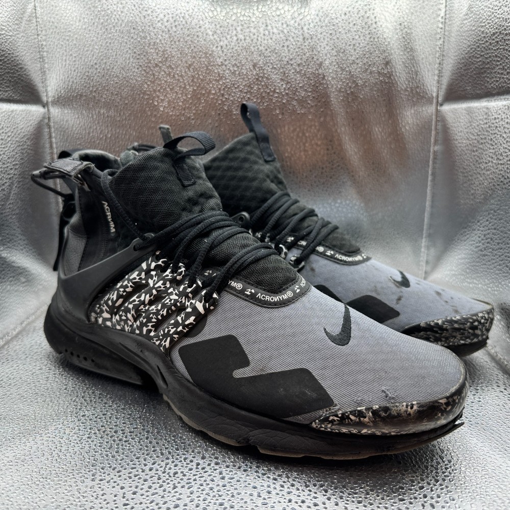 Size 11 - Nike Acronym x Air Presto Mid Cool Grey Black Mens Sneakers AH7832-001