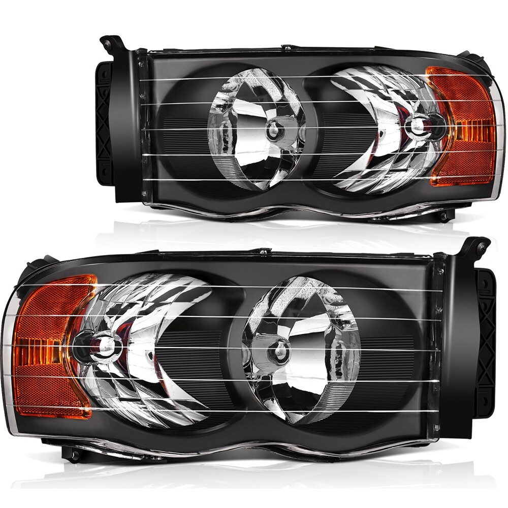 For 2002-2005 Dodge Ram Pickup Lamps Headlights Assembly Driver +Passenger Pair