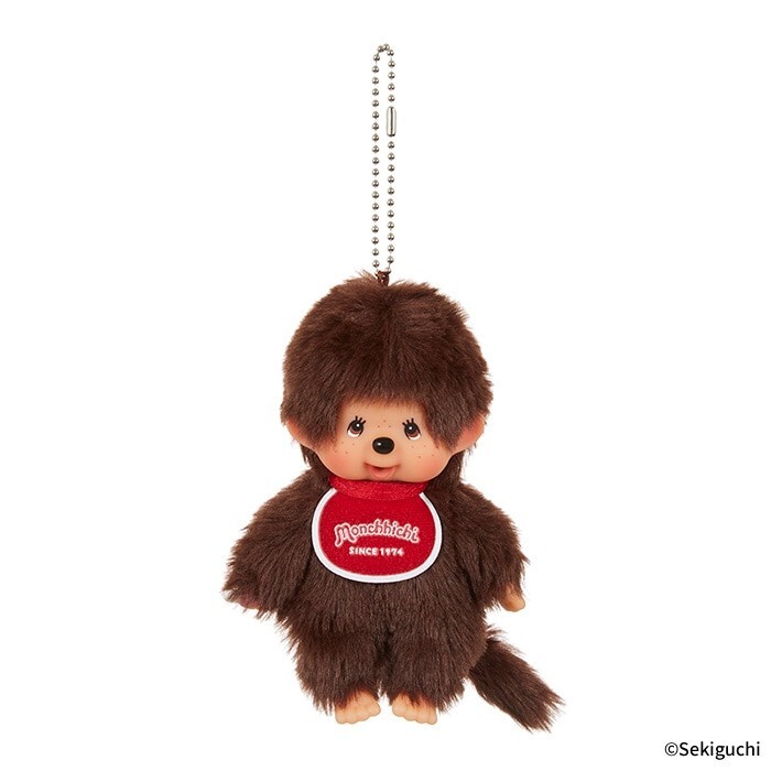 Sekiguchi Monchhichi Brown Boy Keychain Stuffed Toy Japan New S Size