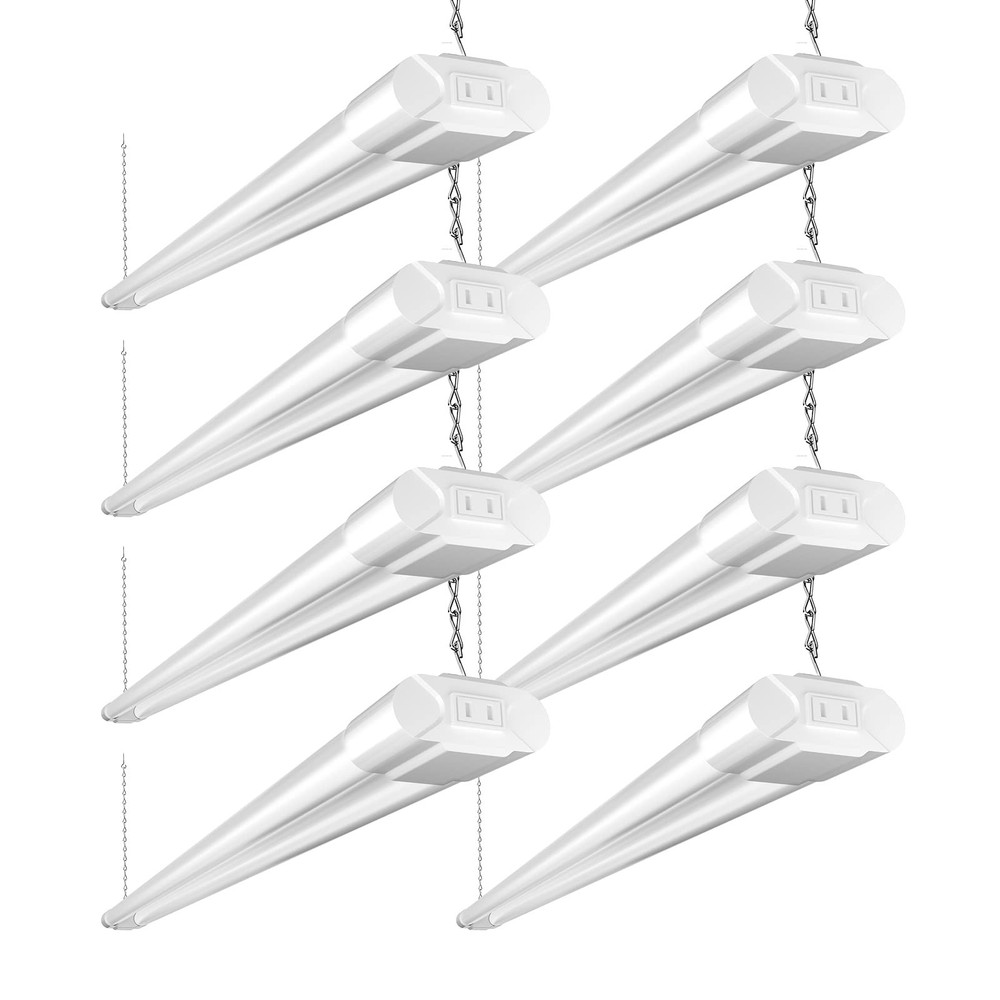 8 Pack Linkable LED Utility Shop Light, 4400 LM, 6500K Cool Daylight, 4 FT, 4...