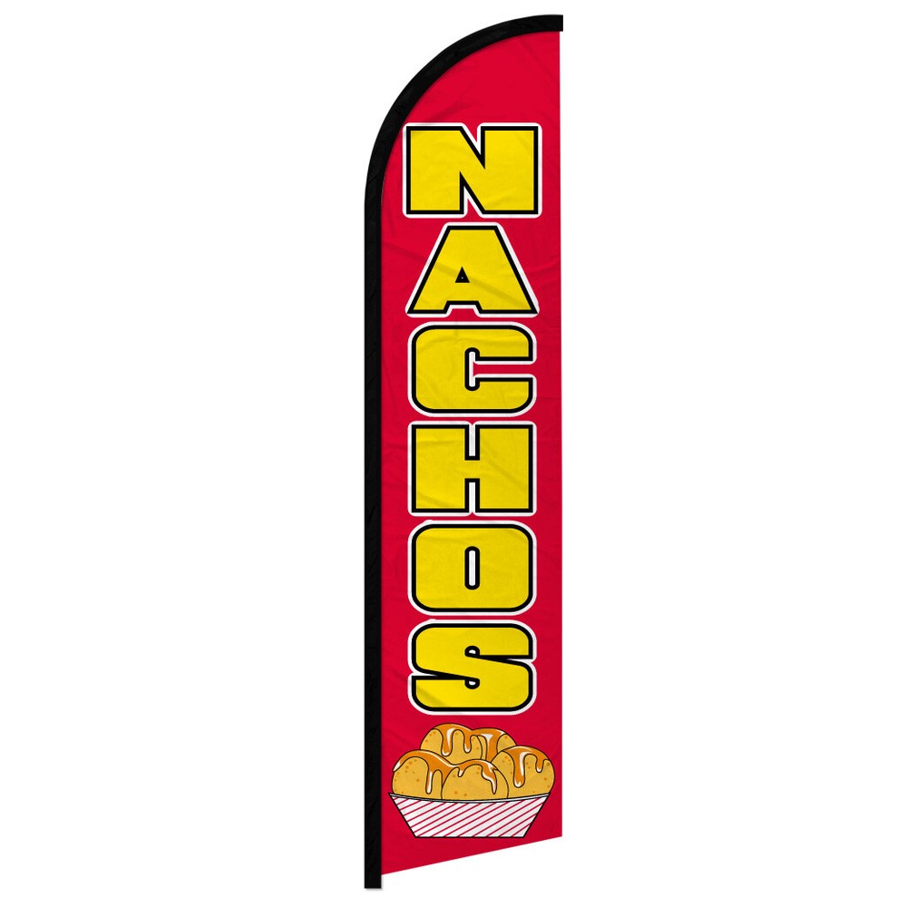 Nachos Windless Swooper Flag for Concession Stands and Food Vendors