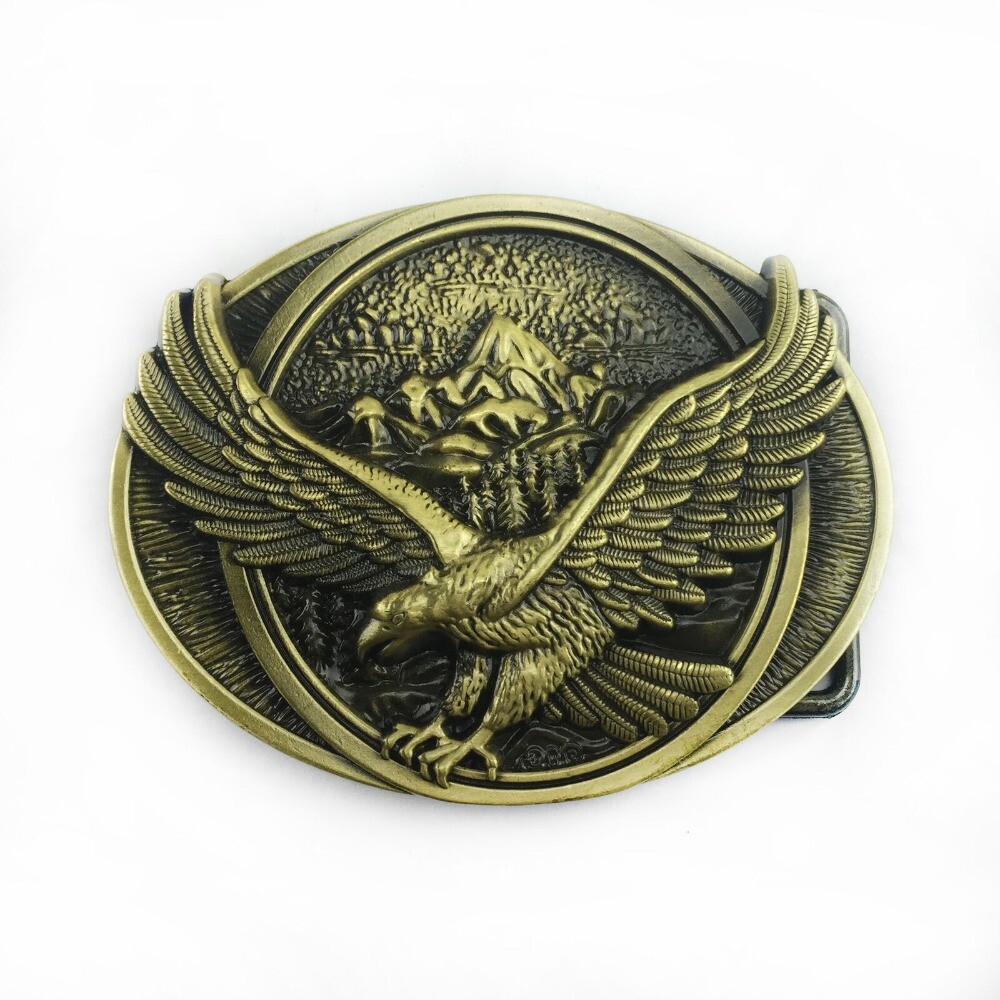 Western Belt Buckle for Men & Women Cowboy Vintage Style Wear Metal Flying Eagle