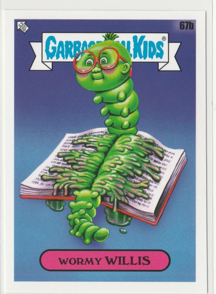 Wormy Willis 67b Garbage Pail Kids GPK 2022 Book Worms Trading Card