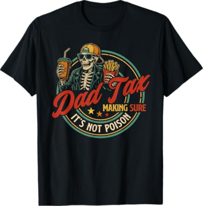 Dad Tax Poison Check Funny Fathers Day Men's T-Shirt-image