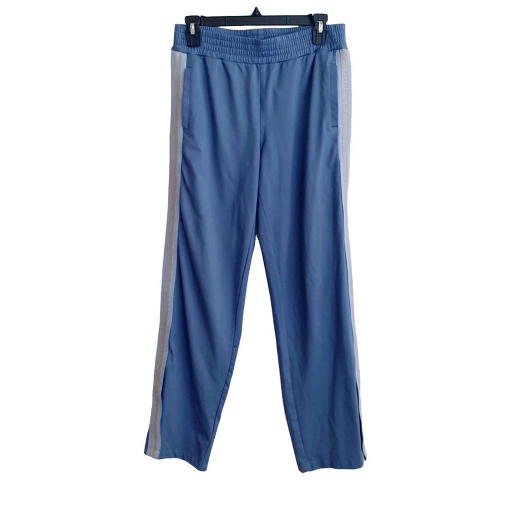 Aerie Y2K Blue Side Stripe Split Hem Wide Leg Track Pants Small