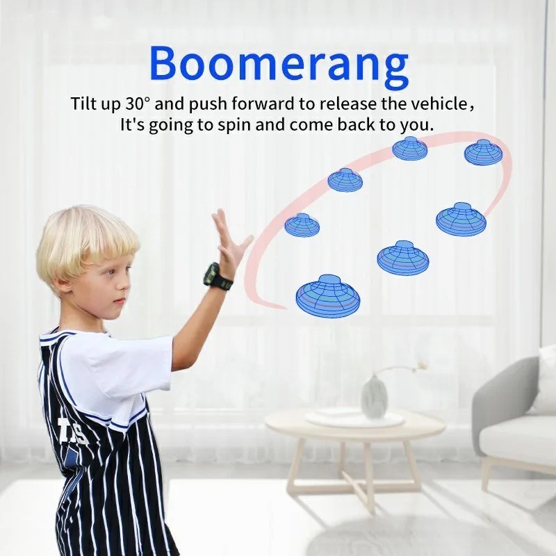 Flying LED Hover Ball Spinner Toy Boomerang Fly Orb Fidget Kids Family Gift