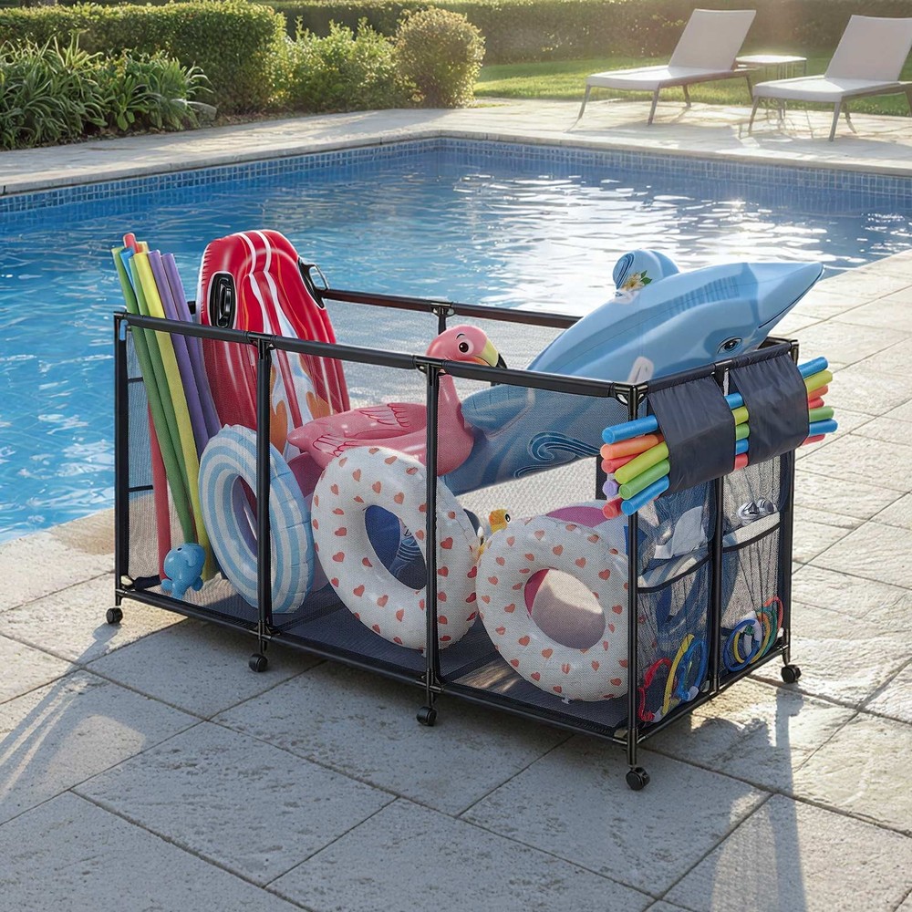 Uimoso Rolling Pool Toy Storage Bin with Side Noodle Holder 69 x 32 x 35 in