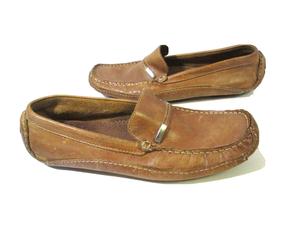 Clarks England Size 8.5M Brown Leather Driving Loafers Moccasins Comfortable Mocs