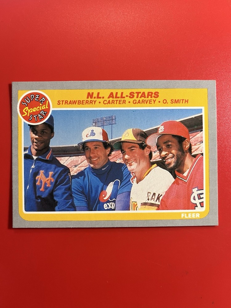 1985 Fleer N. L. All-Stars #631 Strawberry Carter Garvey O. Smith