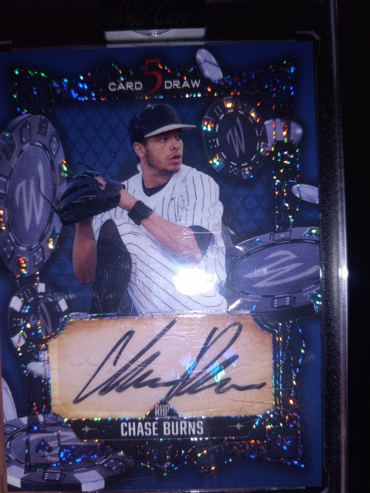 2024 card 5 draw chase burns blue auto 1/2