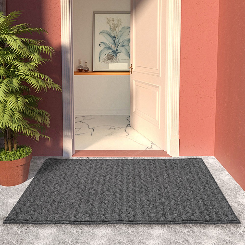 5mm Non-Slip Polyester Rubber Rectangular Outdoor Entrance Doormat