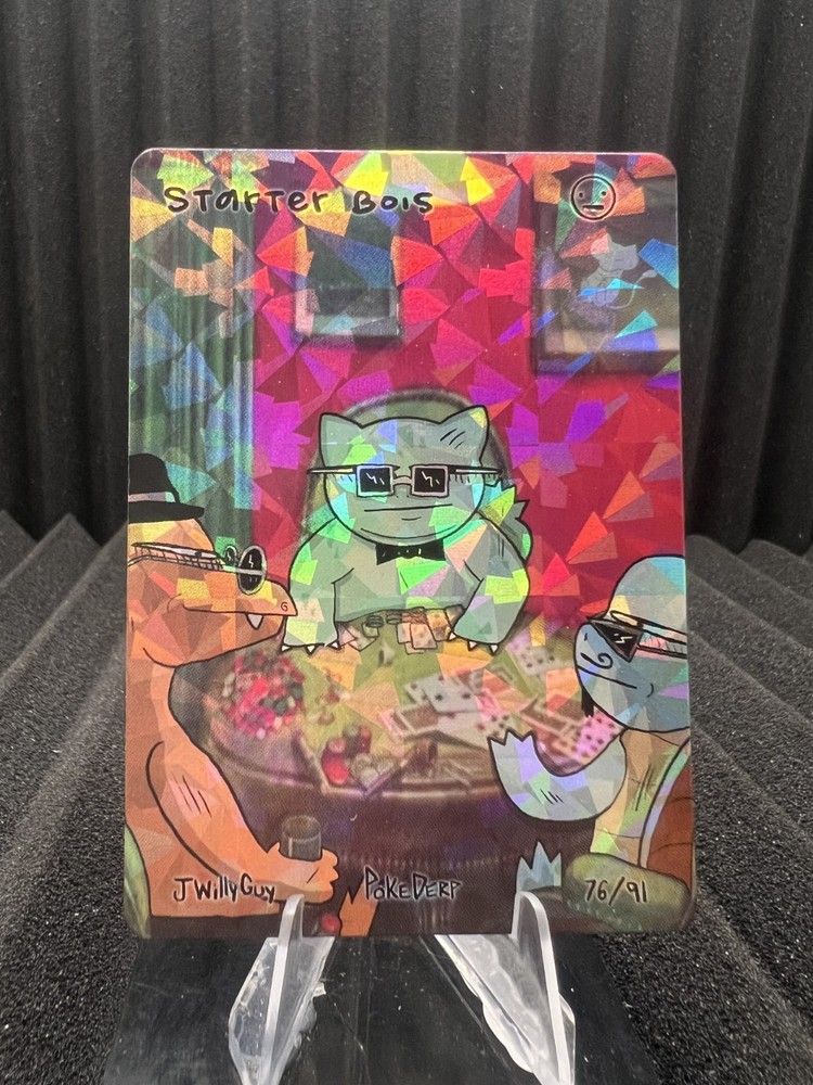 Starter Bois 76/91 - Cracked Ice Holo - Pokederp Set 3 Fan Art - Pokemon