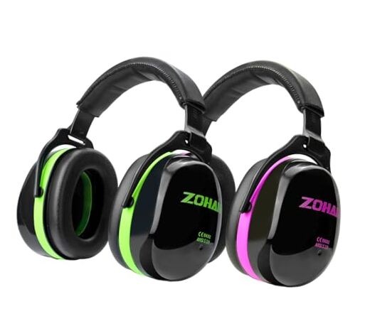 Noise Reduction Earmuffs 2 Pack NRR Green Purple Hearing Protection