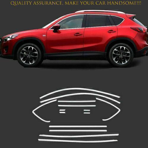 For Mazda CX-5 2013-16 Silver Steel Side Windows Strip Sill Molding Cover Trim