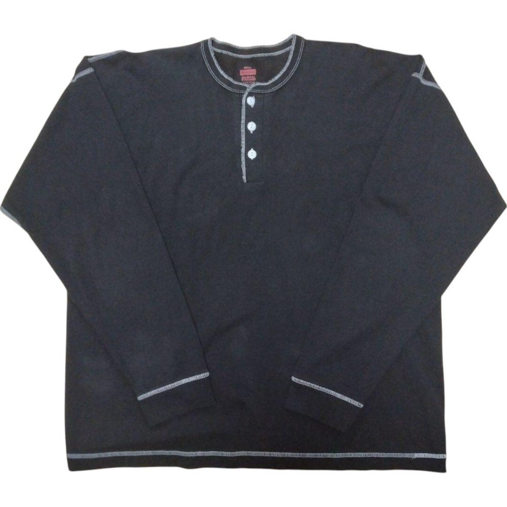 Healthknit Custom Made Henley Neck T-Shirt, Oversized, Relaxed Fit, New