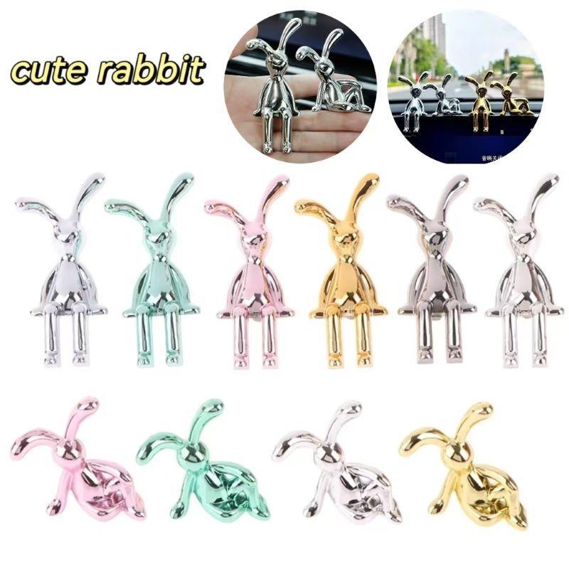 Figurine Animal Rabbit  Plastic Multicolor Small Modern Carved Solid Free Stand