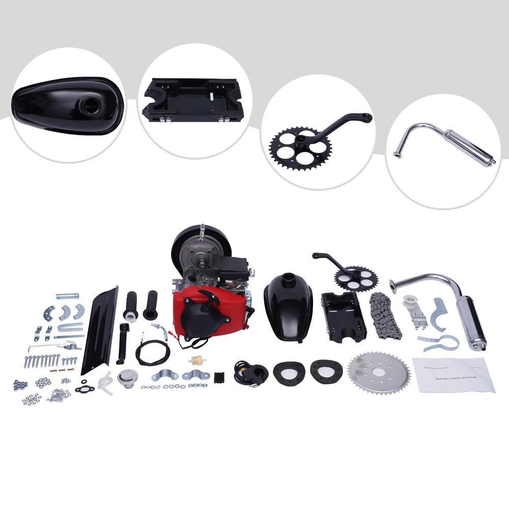 49CC 4-Stroke Motorized Bike Engine E-Bicycle Conversion Petrol Motor Belt Kit