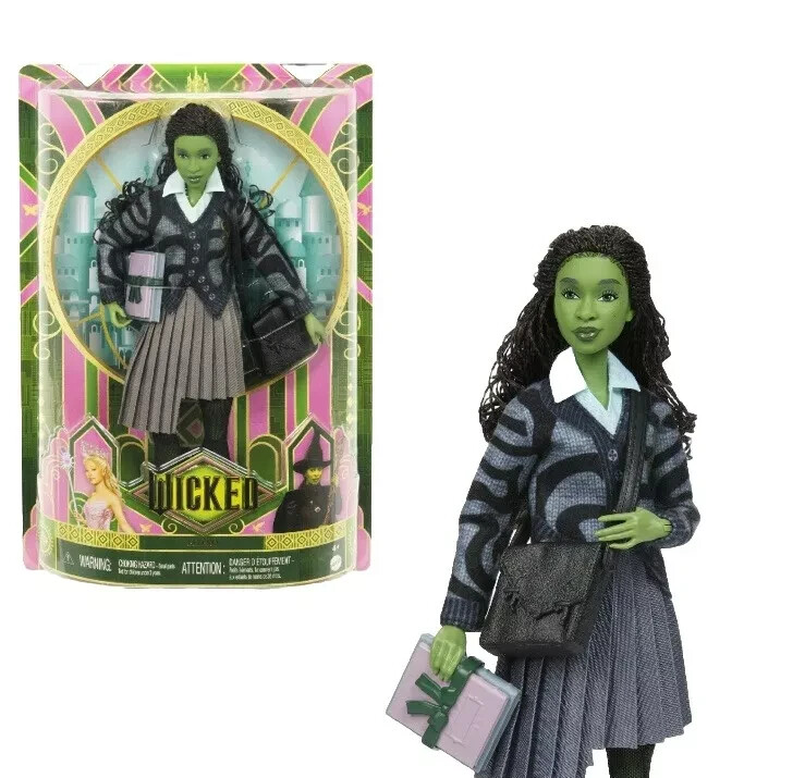 Wicked Movie Elphaba @ Shiz University Green Skin Fashion Doll Mattel JDG10