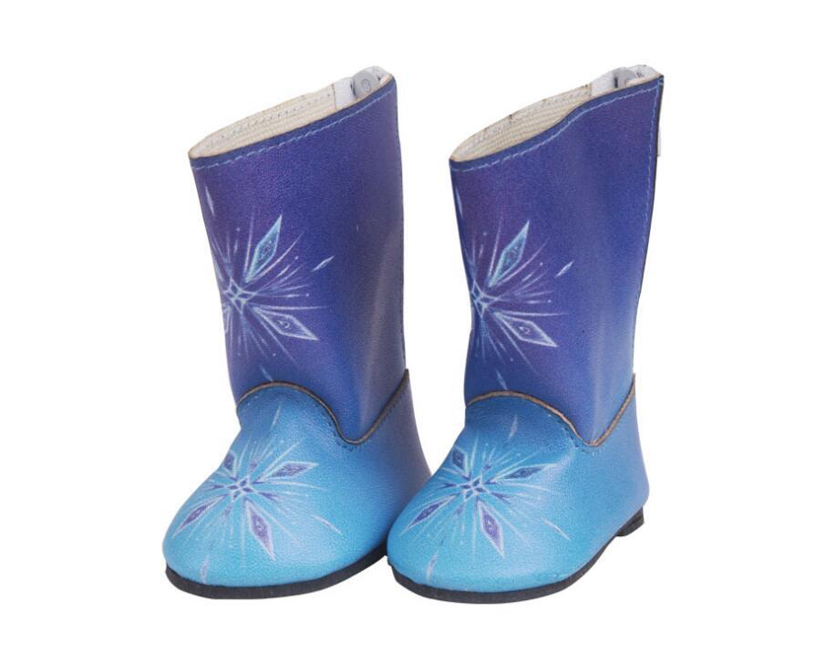 Princess blue boots for 18-inch American Girl doll footwear