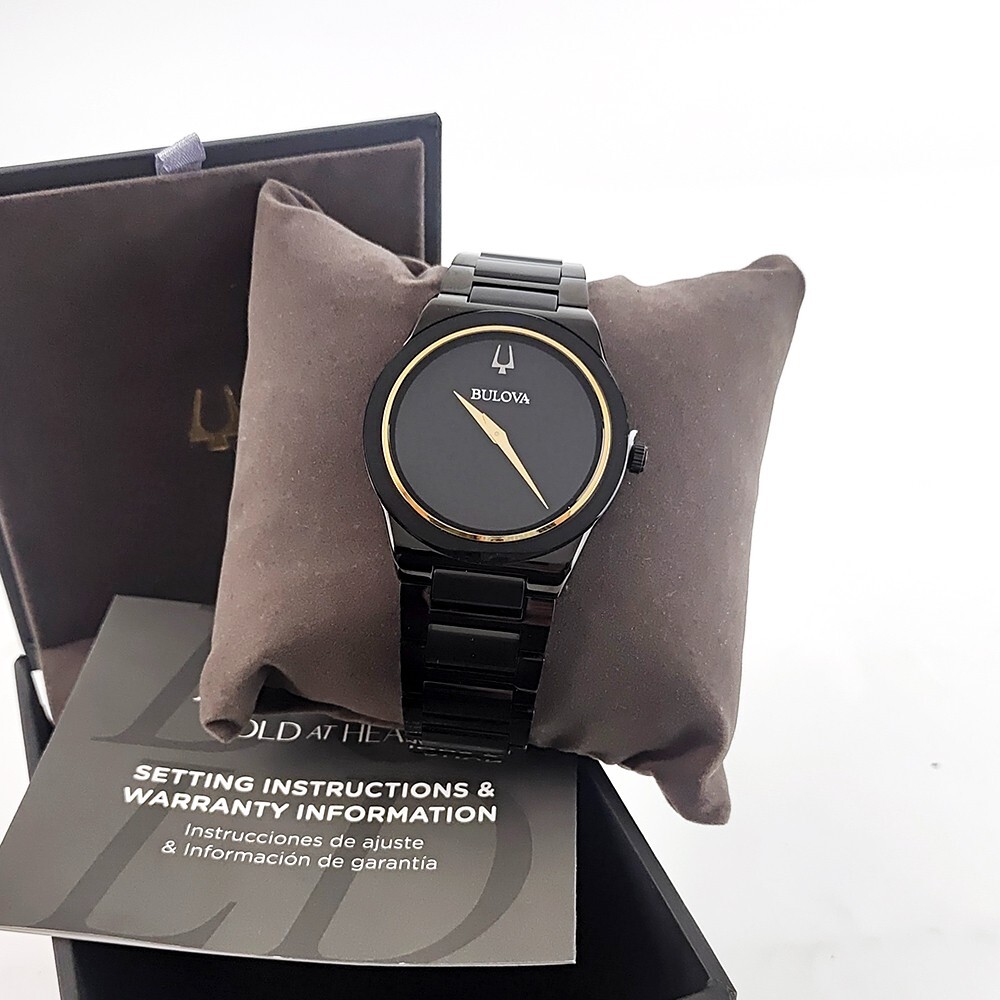 Bulova 98A313 Slim Quartz Black Dial Men's Watch 41mm