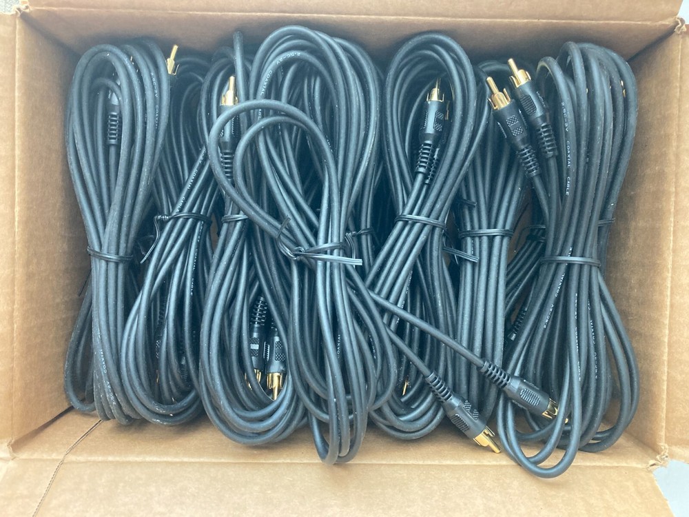 RCA Shielded Male to Male Jumper Cable 2.5C-2V Coaxial 4 Each