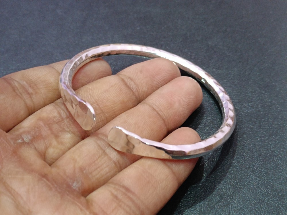 Thick Chunky 925 Sterling Silver Bangle Bracelet Heavy Weight