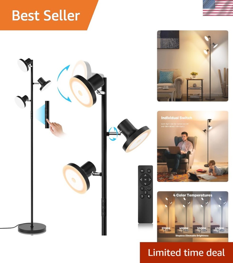 Modern 36W Dimmable LED Tree Floor Lamp with Remote & Touch Control