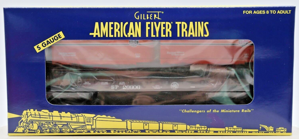 American Flyer 6-48246 TTOS Southern Pacific Flatcar with Trailers 2006 S Gauge
