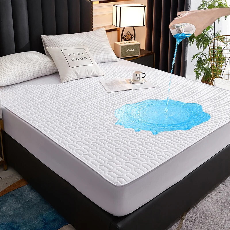 Quilted Mattress Cover Anti-bacterial Fitted Sheet Bed Cover Protector Latex Mat