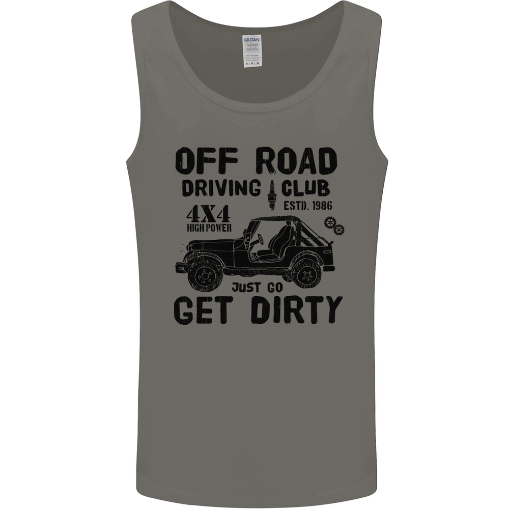 Off Road Driving Club Get Dirty 4x4 Funny Mens Vest Tank Top