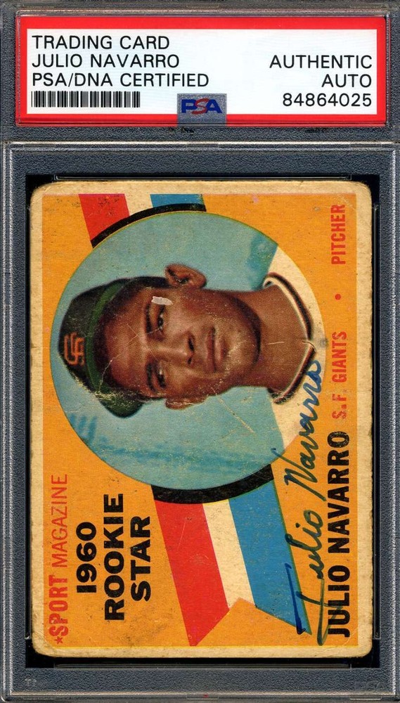 Julio Navarro PSA DNA Signed 1960 Topps All Star Autograph