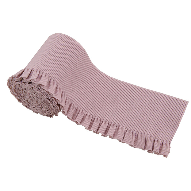 Ruffle Cotton Knit Rib Elastic Trimming for Sweater Coat Edging