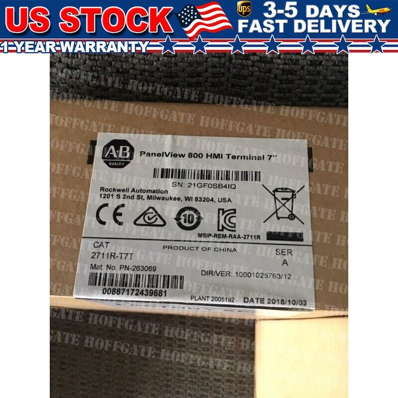 2711R-T7T Allen Bradley Panelview 800 Hmi 7 Inch Color Terminal