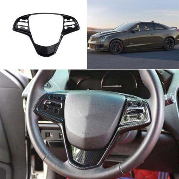 2013-19 Carbon Fiber ABS Steering Wheel For Cadillac ATS-V ATS Button Cover Trim