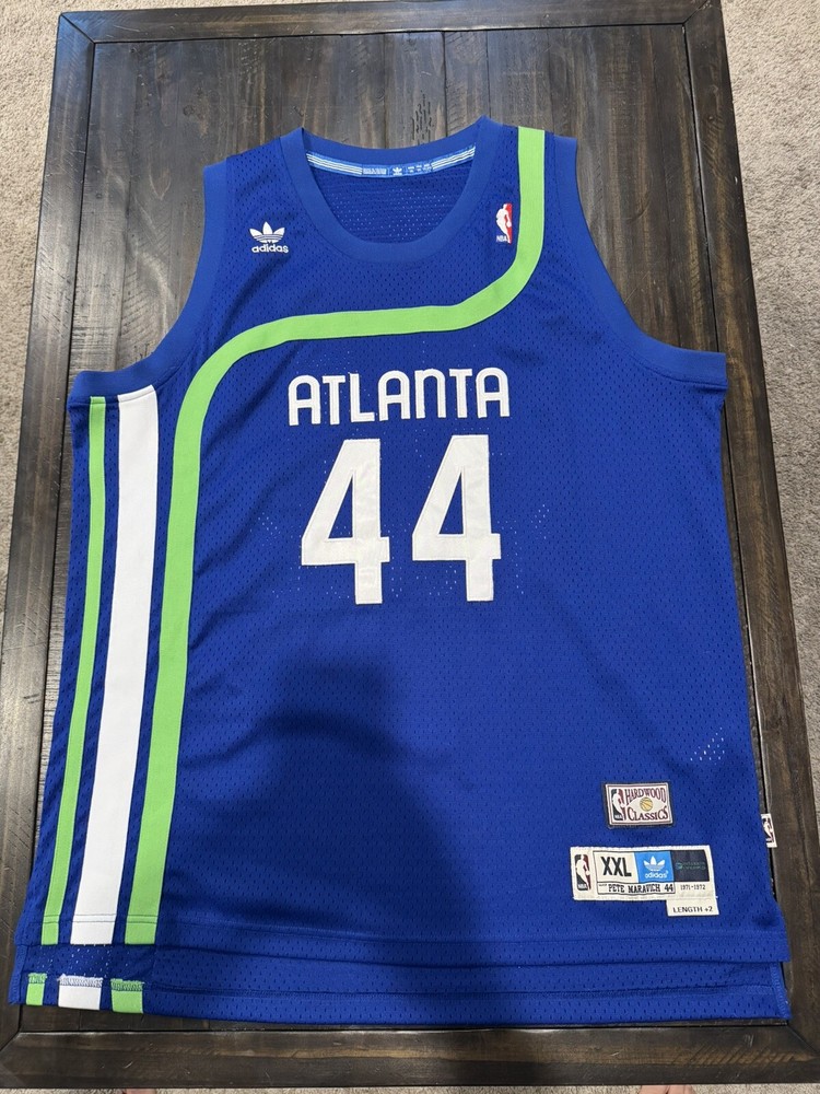 Pete Maravich “Pistol” Atlanta Hawks Adidas Jersey Size 2XL
