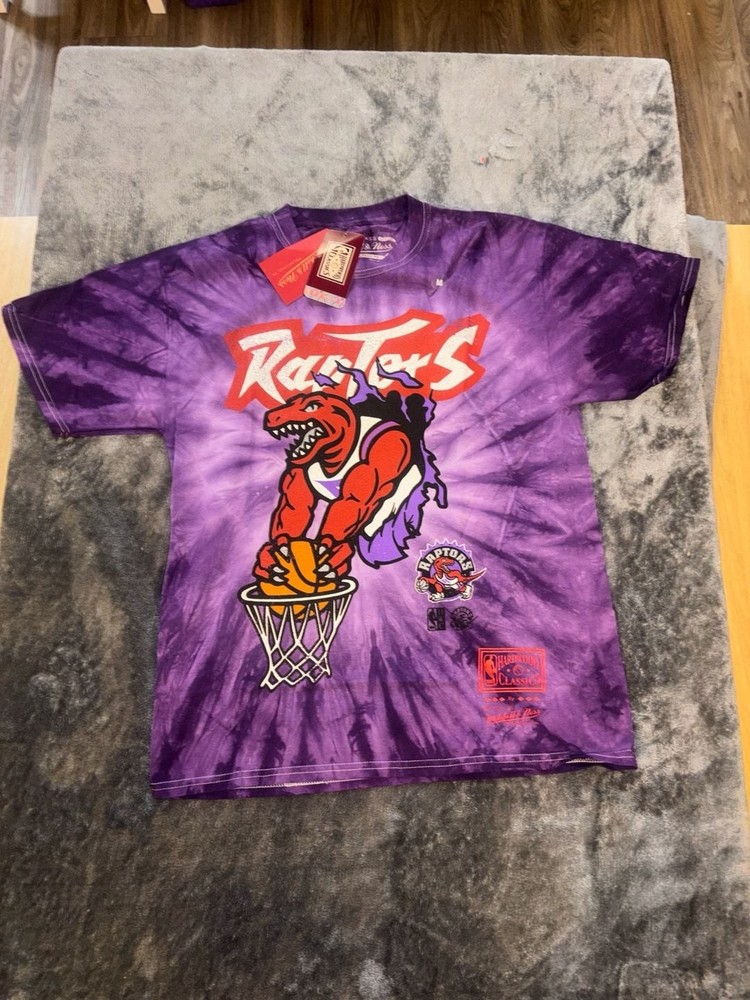 Mitchell & Ness Toronto Raptors Hardwood Classics Purple Tie-Dye T-Shirt Size M