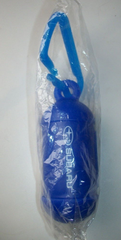 New Blue Subaru Pet Waste Bag Bone Dog Poop Dispenser Carrier Holder Keychain