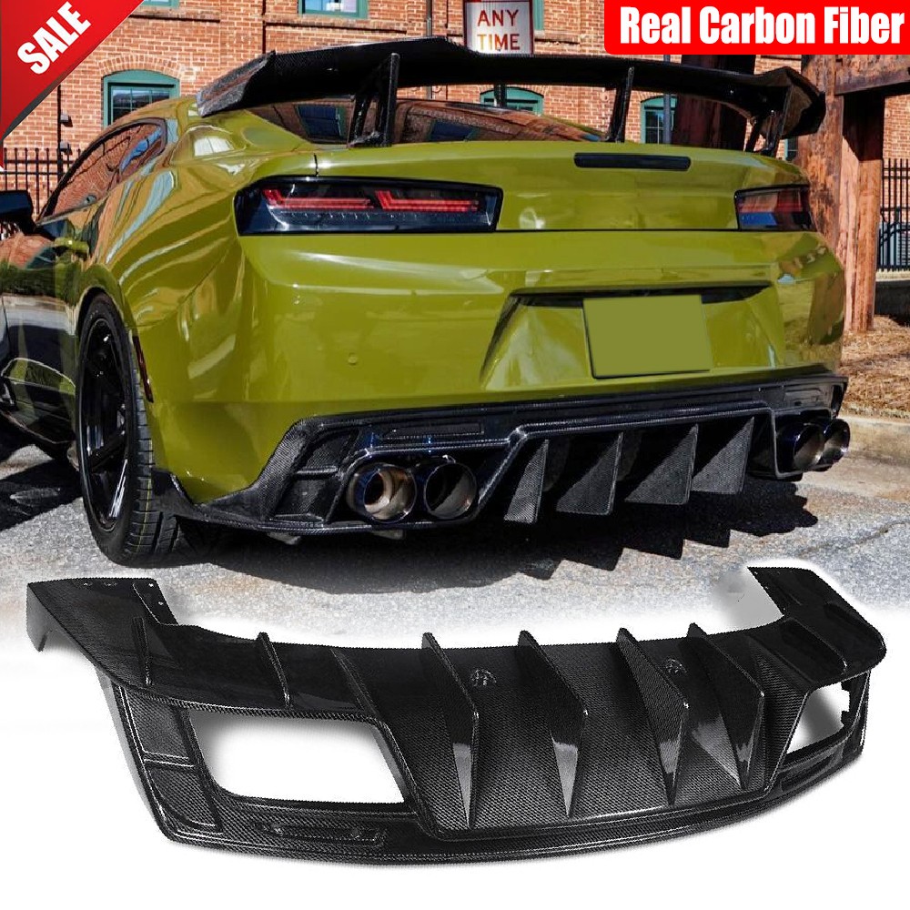 For Chevrolet Camaro 2016-24 Real Carbon Fiber Rear Bumper Diffuser Lip Body kit