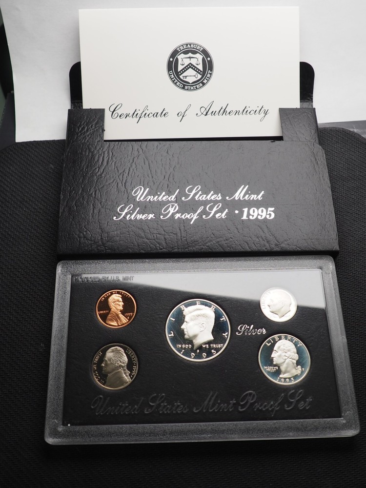 1995 United States 5 Coin SILVER Proof Set - FREE SHIPPING!