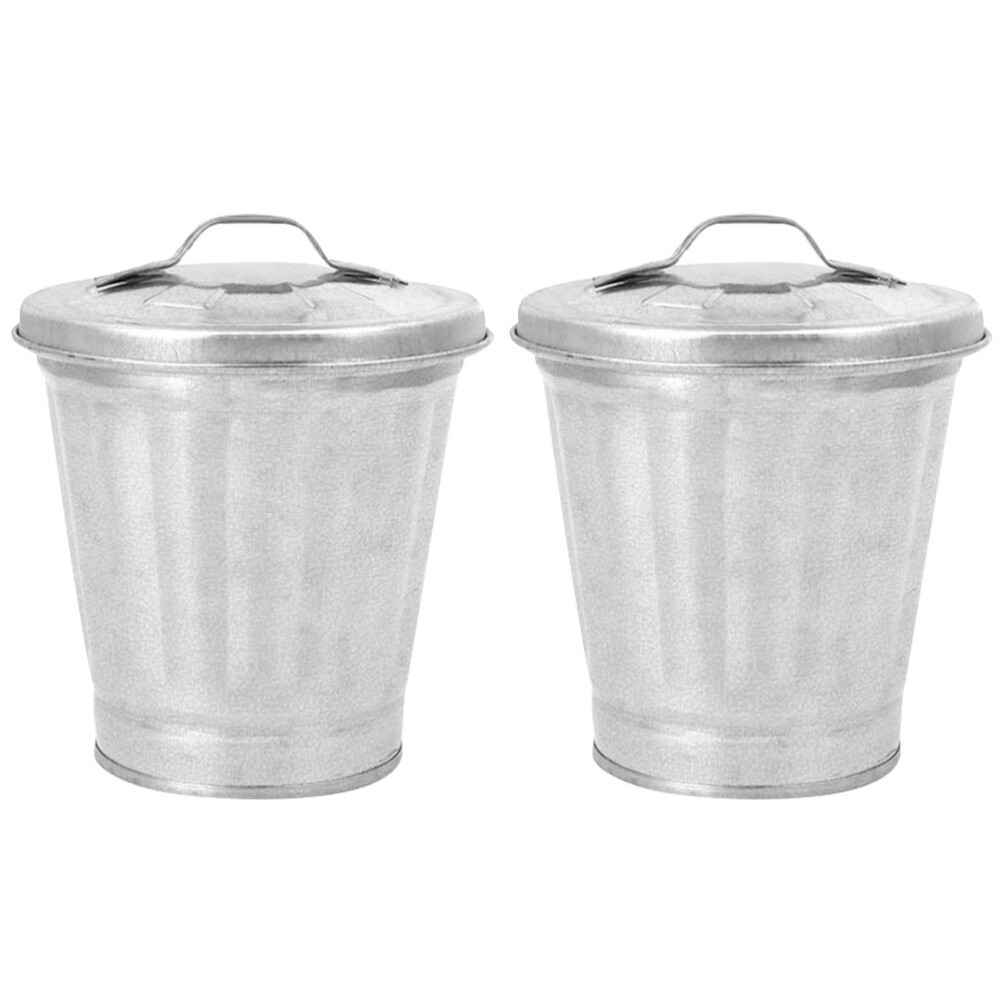 2 Pack Small Trash Can Desktop Garbage Bin Mini Waste Bin for Countertop