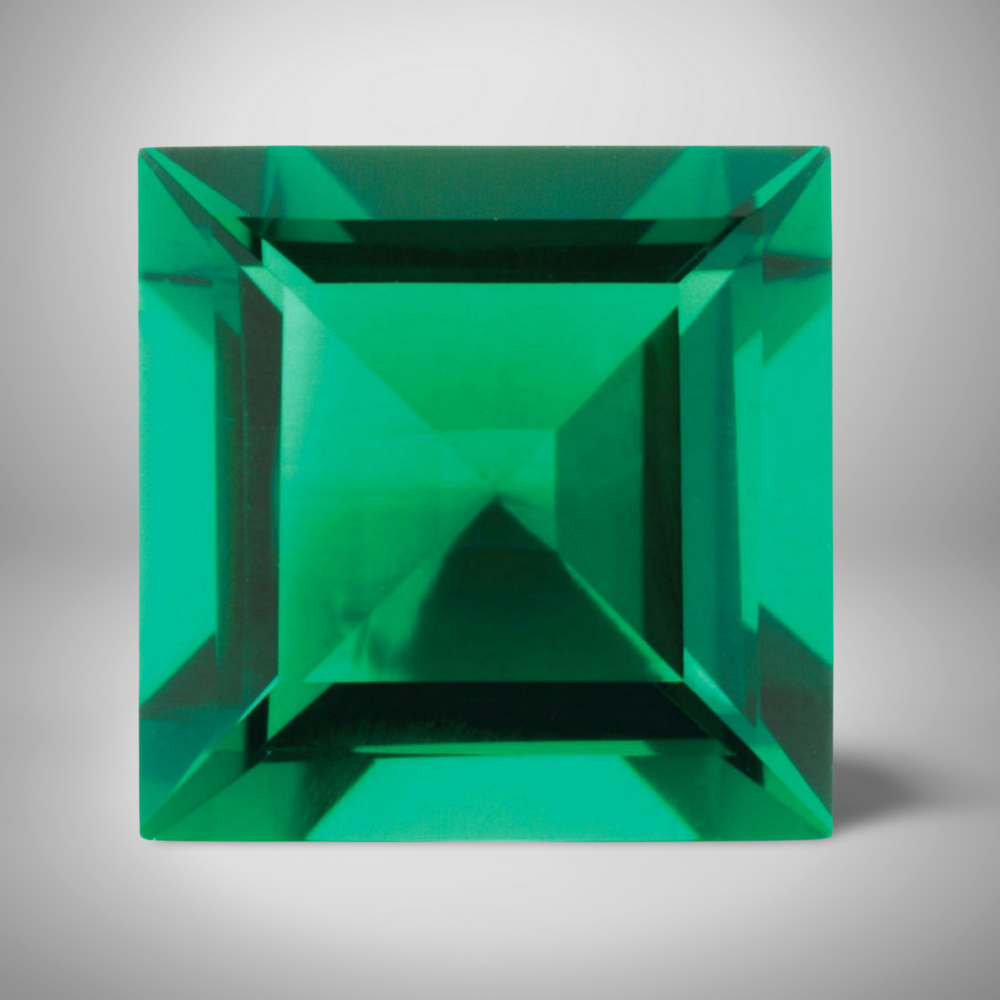 Emerald Square Cut Gemstone 4.2 Cts - 10 mm Flawless Precious Jewelry Gem