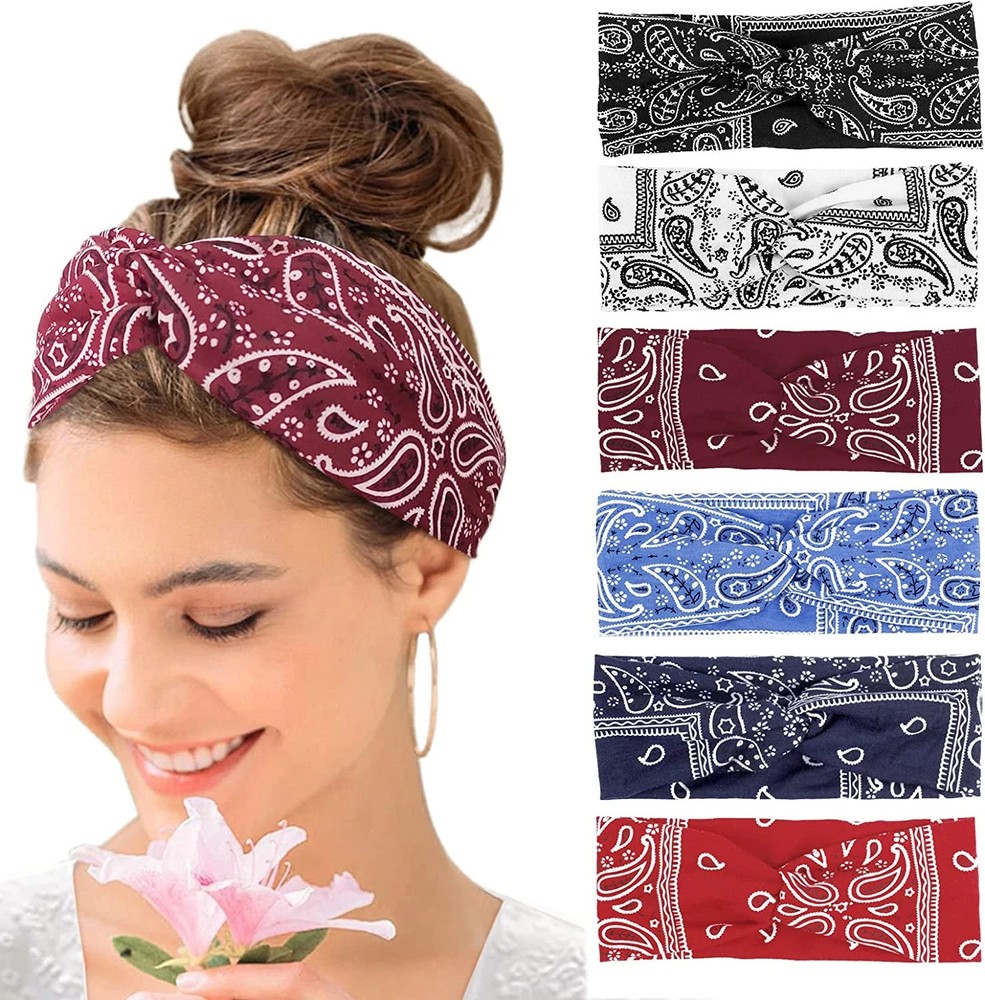 Wide Hair Bands for Women Boho Headbands for Women'S Hair Elastic Soft 6 Pieces