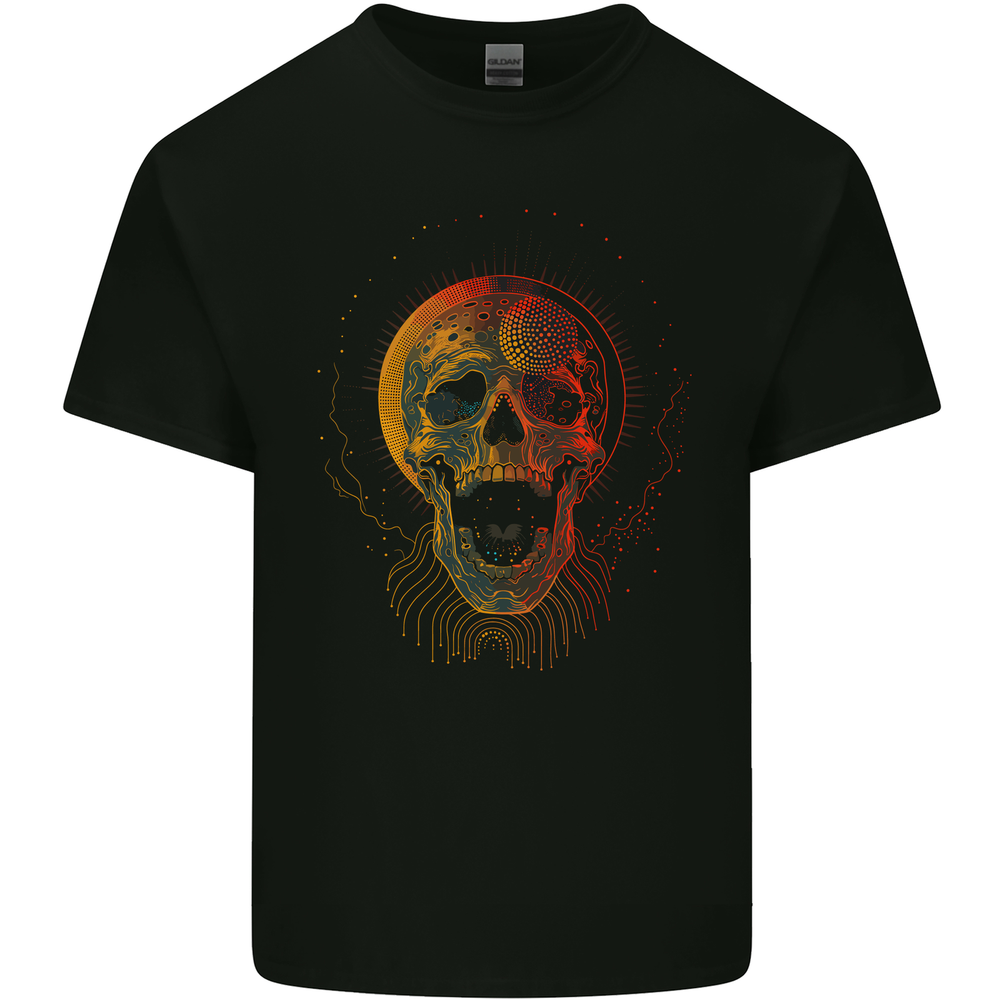 Cyberspace Skull Mens Cotton T-Shirt Tee Top