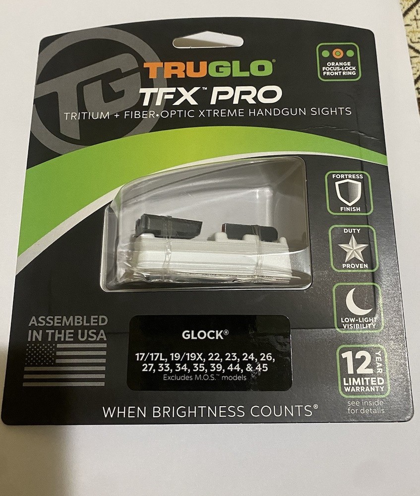 TruGlo TFX PRO Tritium Night Sights for Glock 17 19 22 23 26 27 TG13GL1PC