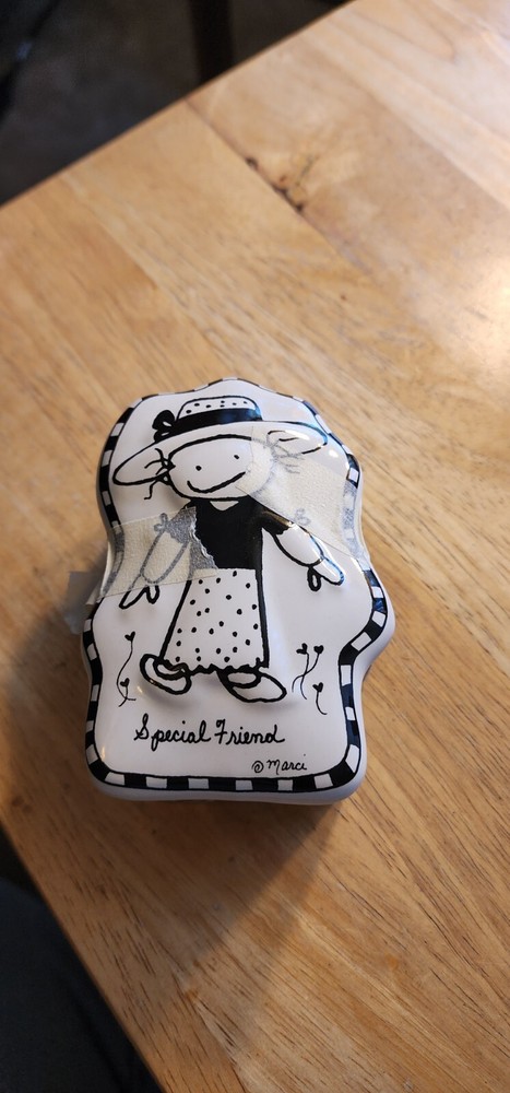 Special Friends Trinket Box Enesco Black White