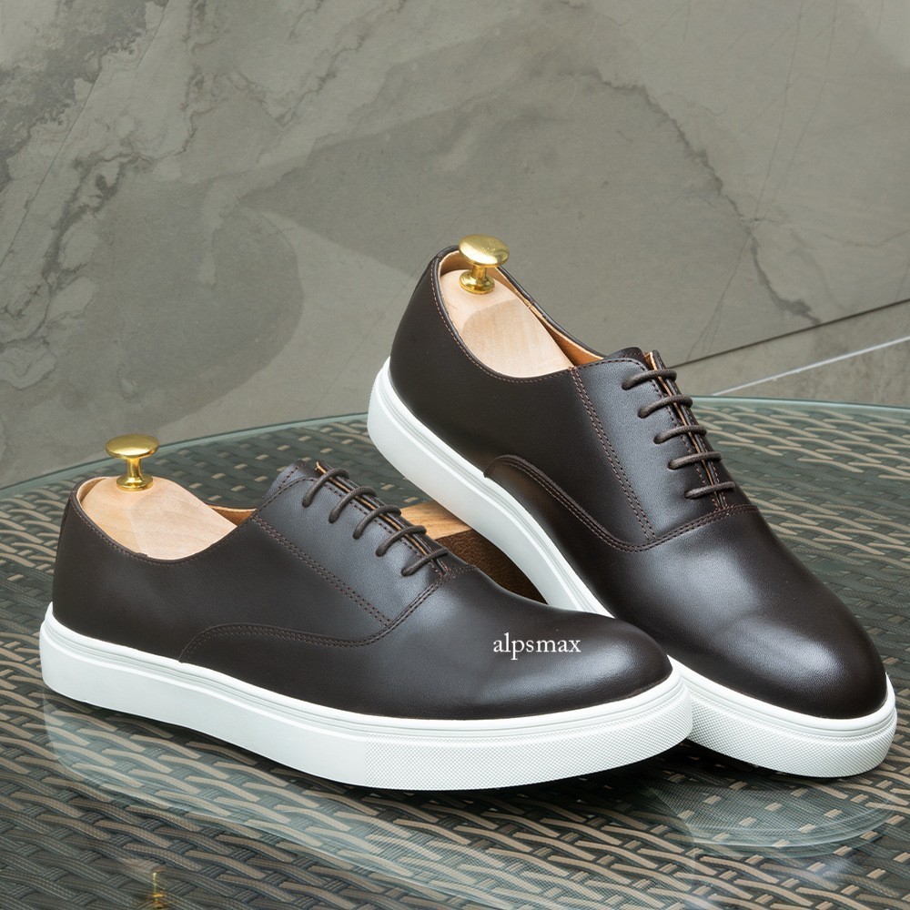 British Round Toe Mens Real Leather Lace Up Casual Business Flats Board Shoes Sz