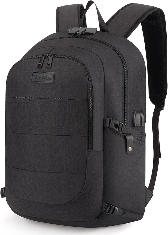 Tzowla 17.3 Inch Anti-Theft Waterproof Laptop Backpack with USB Charging Port